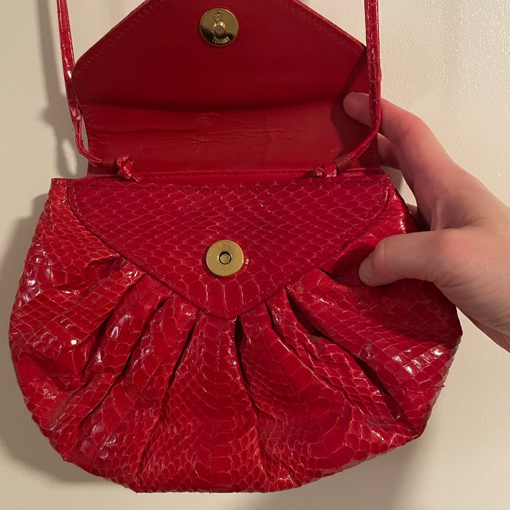 Vintage Neiman Marcus Snake Embossed Handbag - image 4